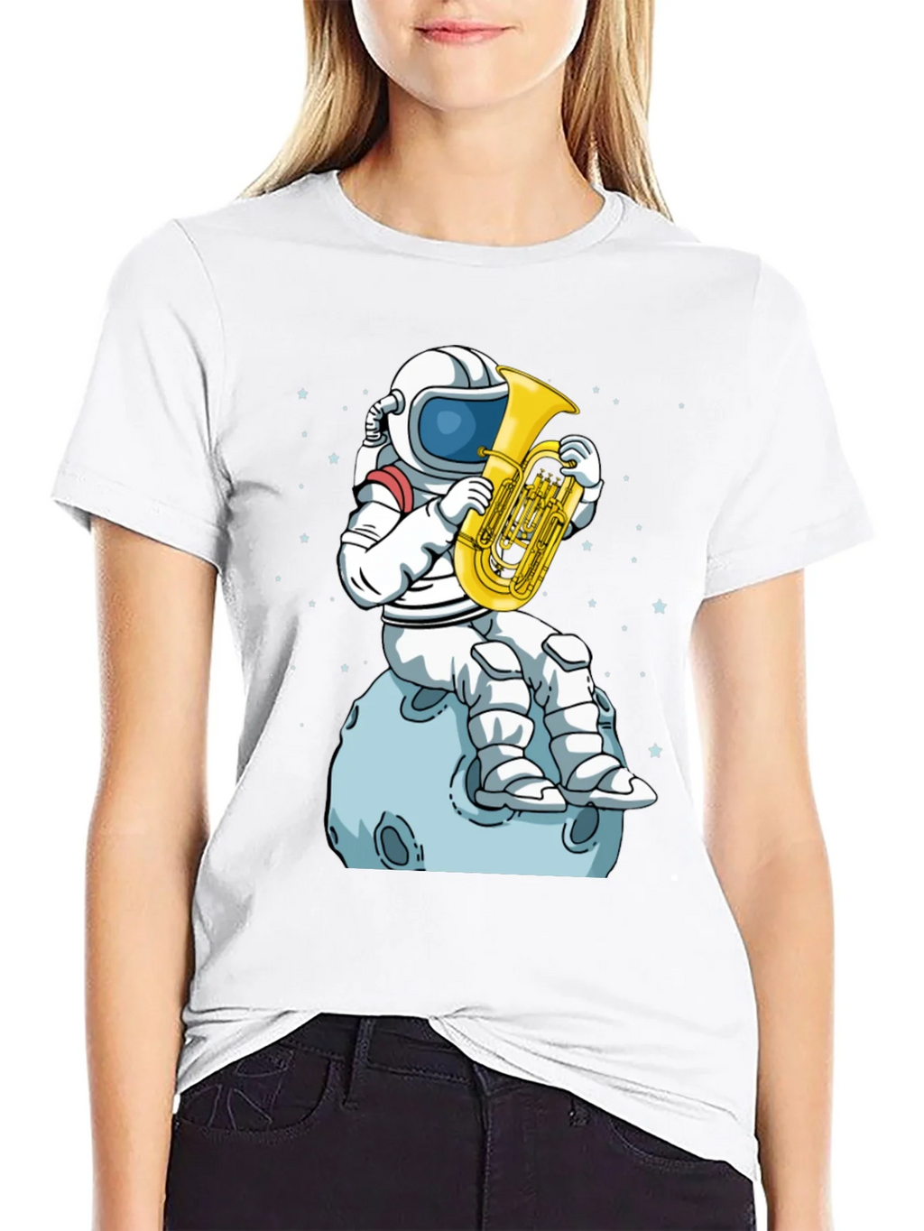 Astronaut Tuba Player Black T-Shirt product image 8