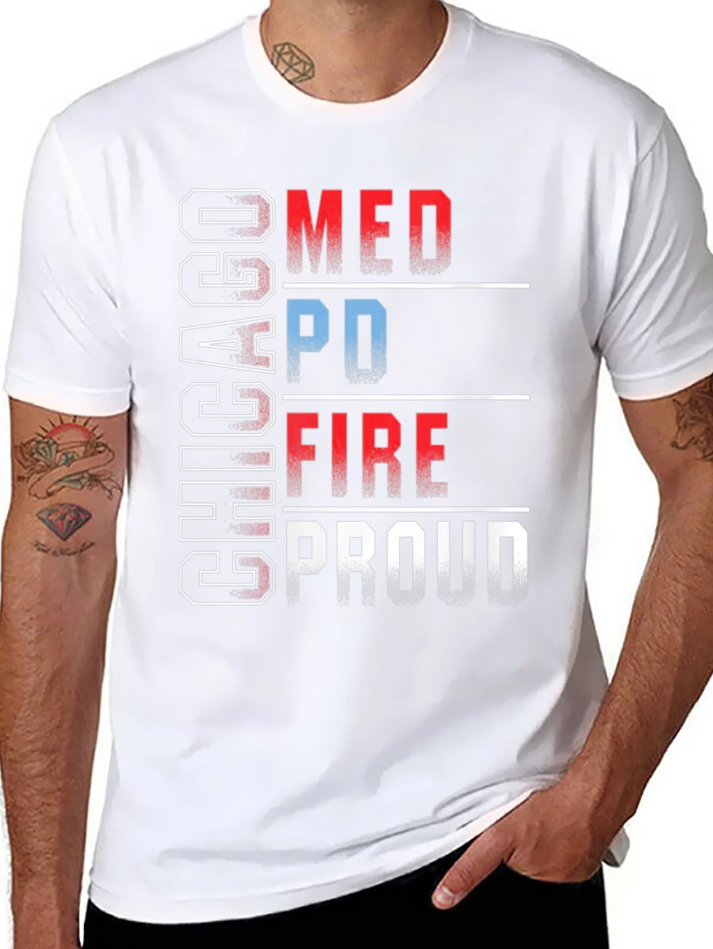 Chicago MED PD FIRE Proud T-Shirt product image 7