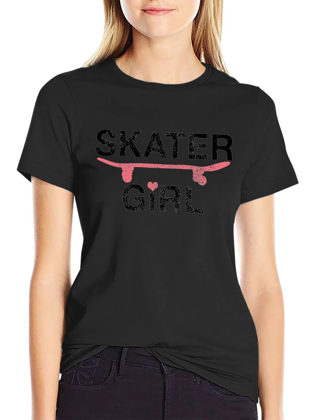 Skater Girl Graphic T-Shirt - Black product image 2