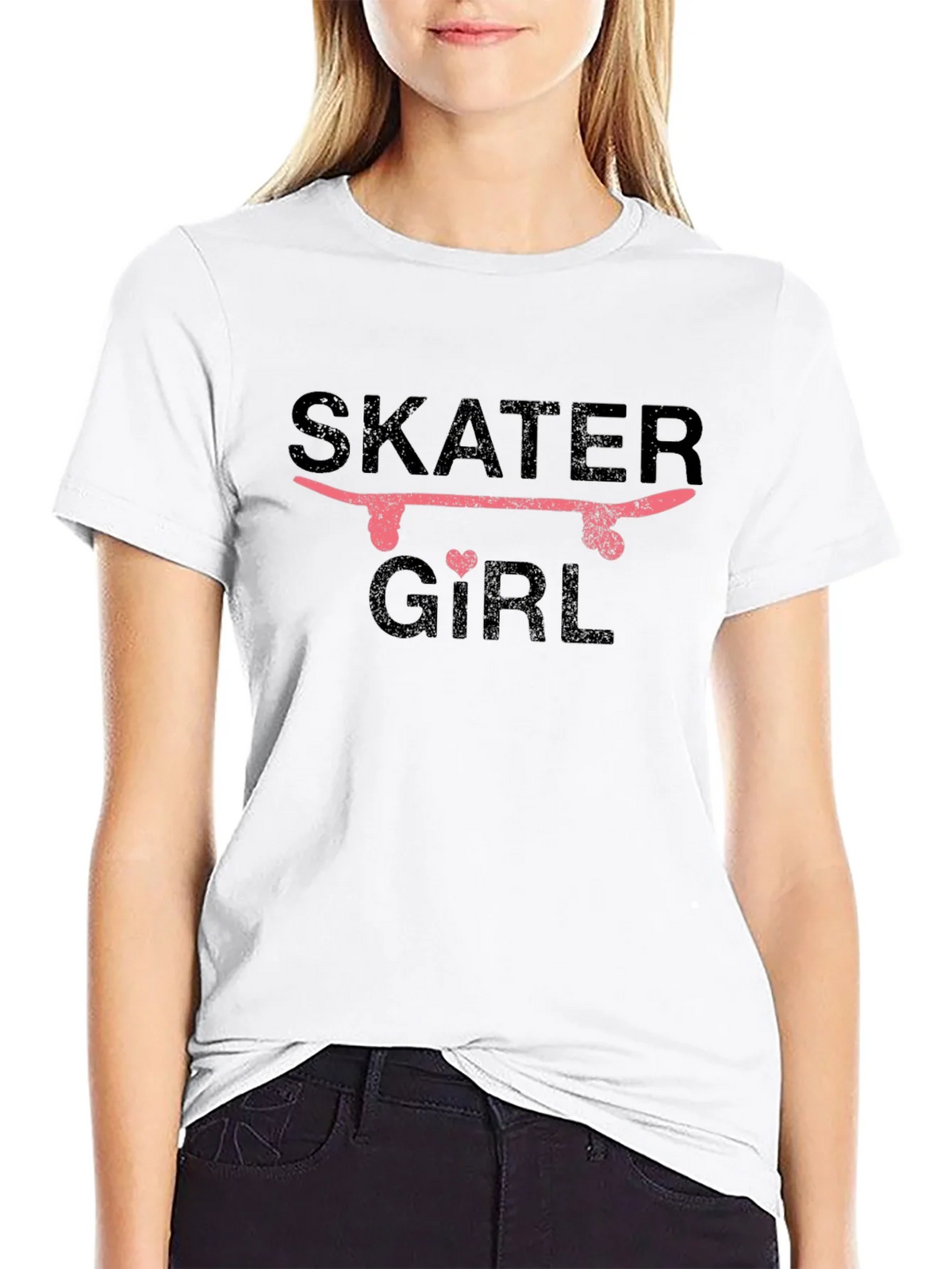 Skater Girl Graphic T-Shirt - Black product image 8