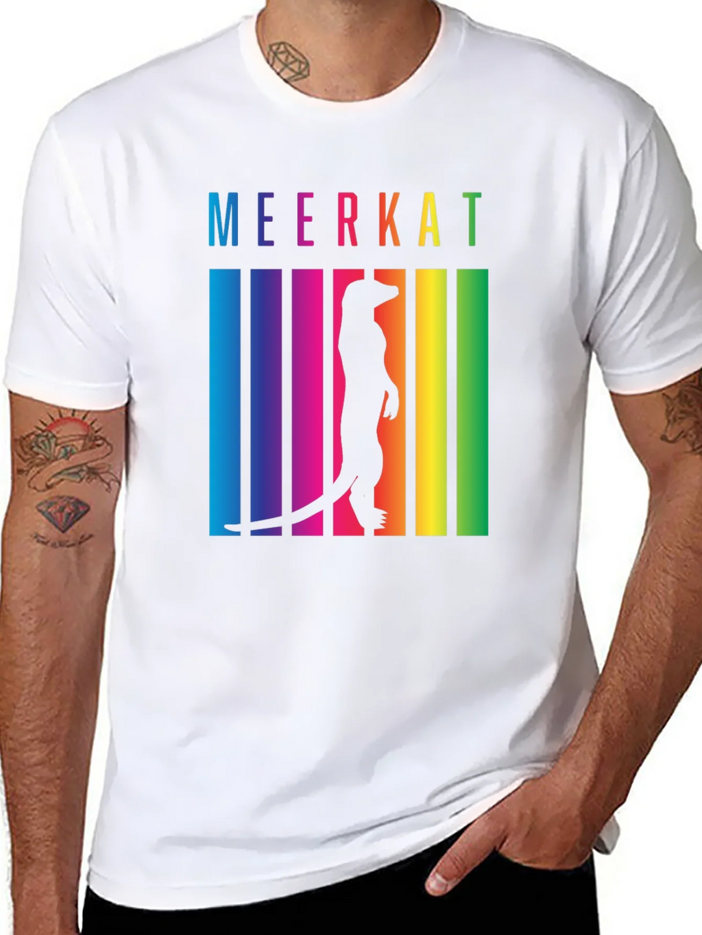 Meerkat Rainbow T-Shirt - Novelty Graphic Tee product image 7
