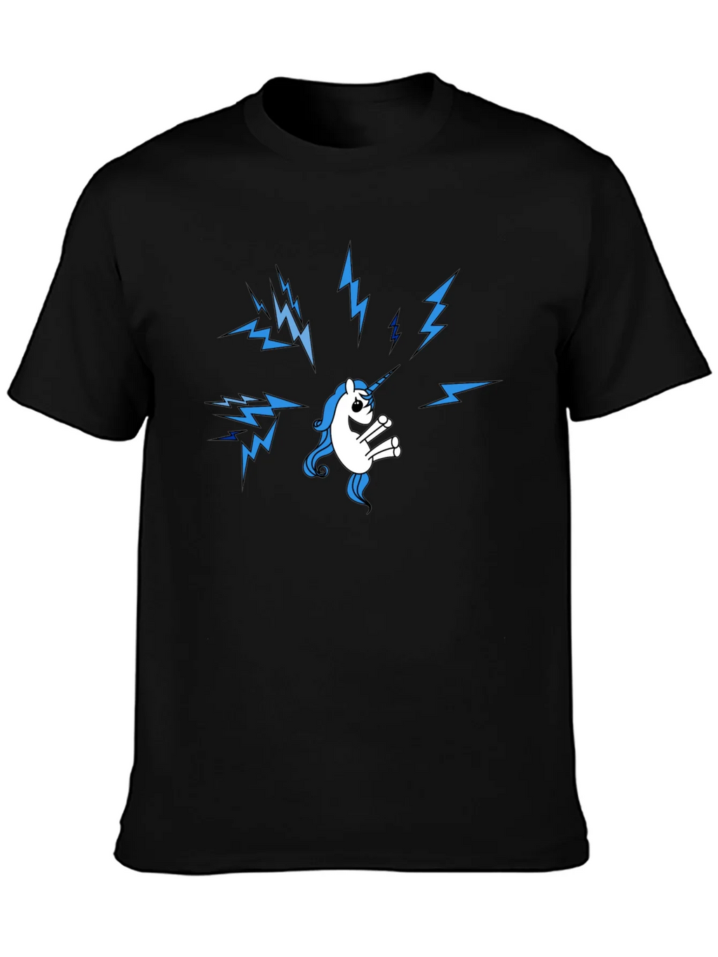 Unicorn Lightning Bolt Graphic Black T-Shirt product image 3