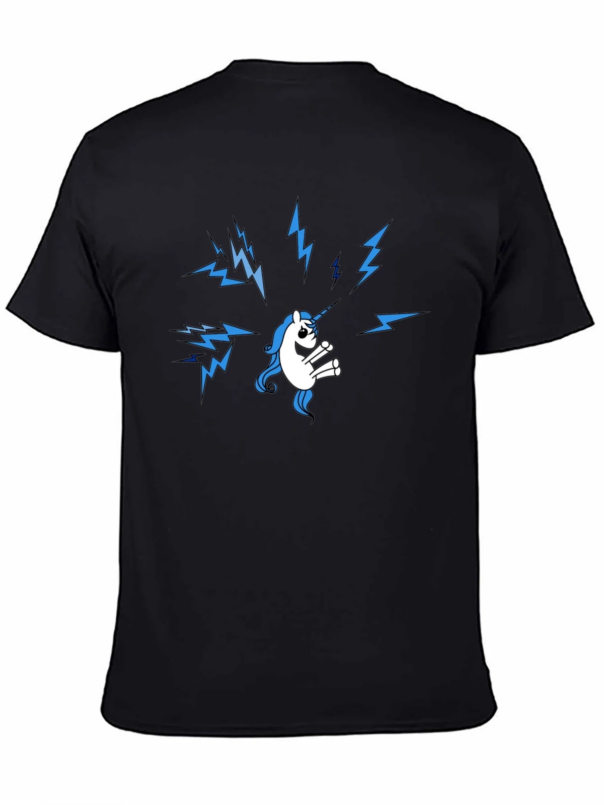 Unicorn Lightning Bolt Graphic Black T-Shirt product image 4