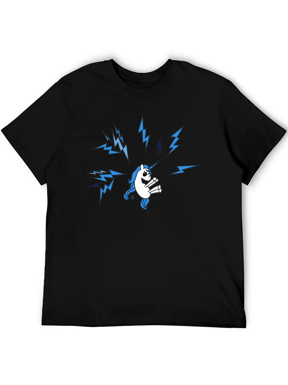 Unicorn Lightning Bolt Graphic Black T-Shirt product image 5