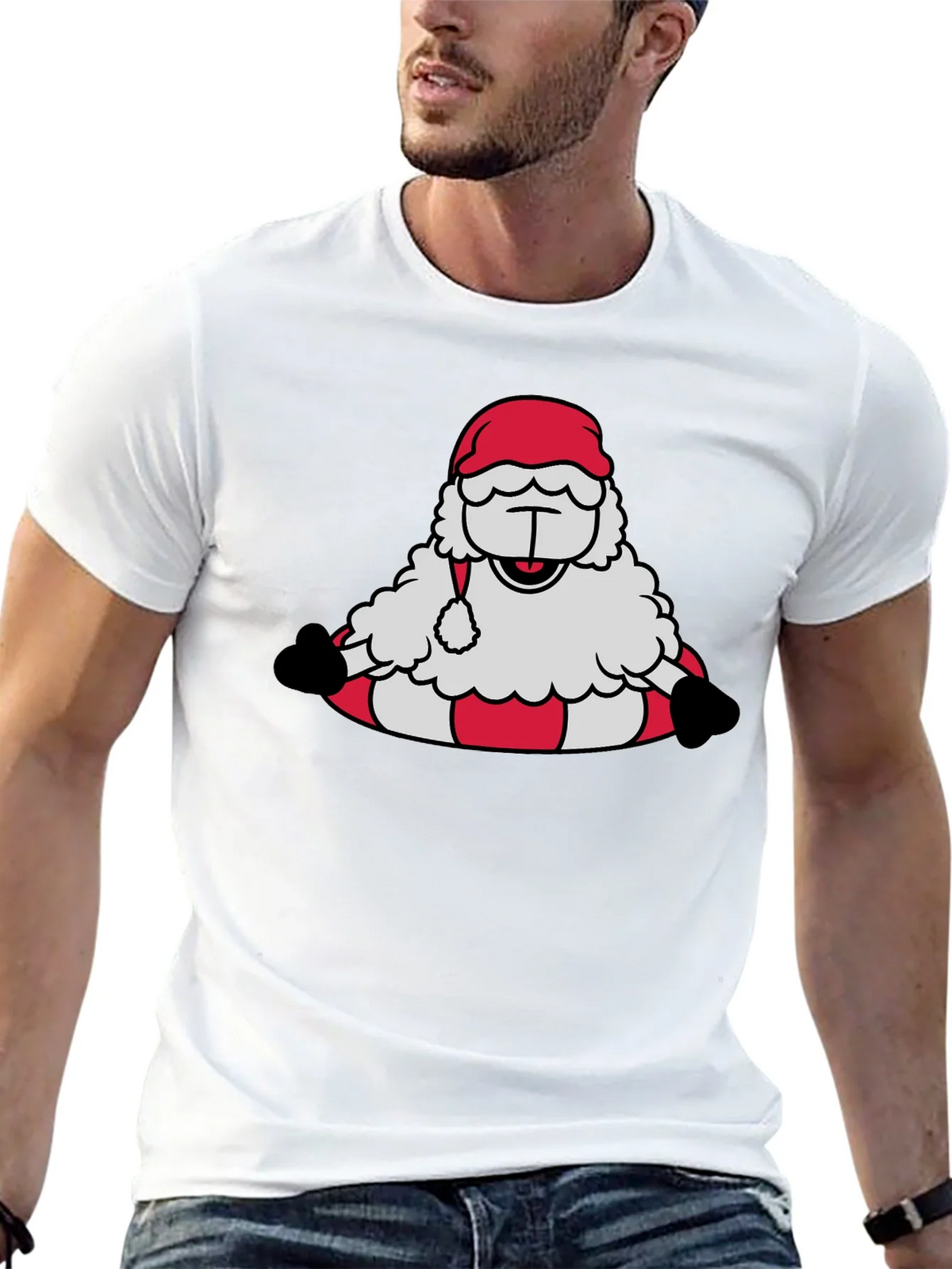 Santa Sheep Graphic Tee - Holiday T-Shirt product image 8