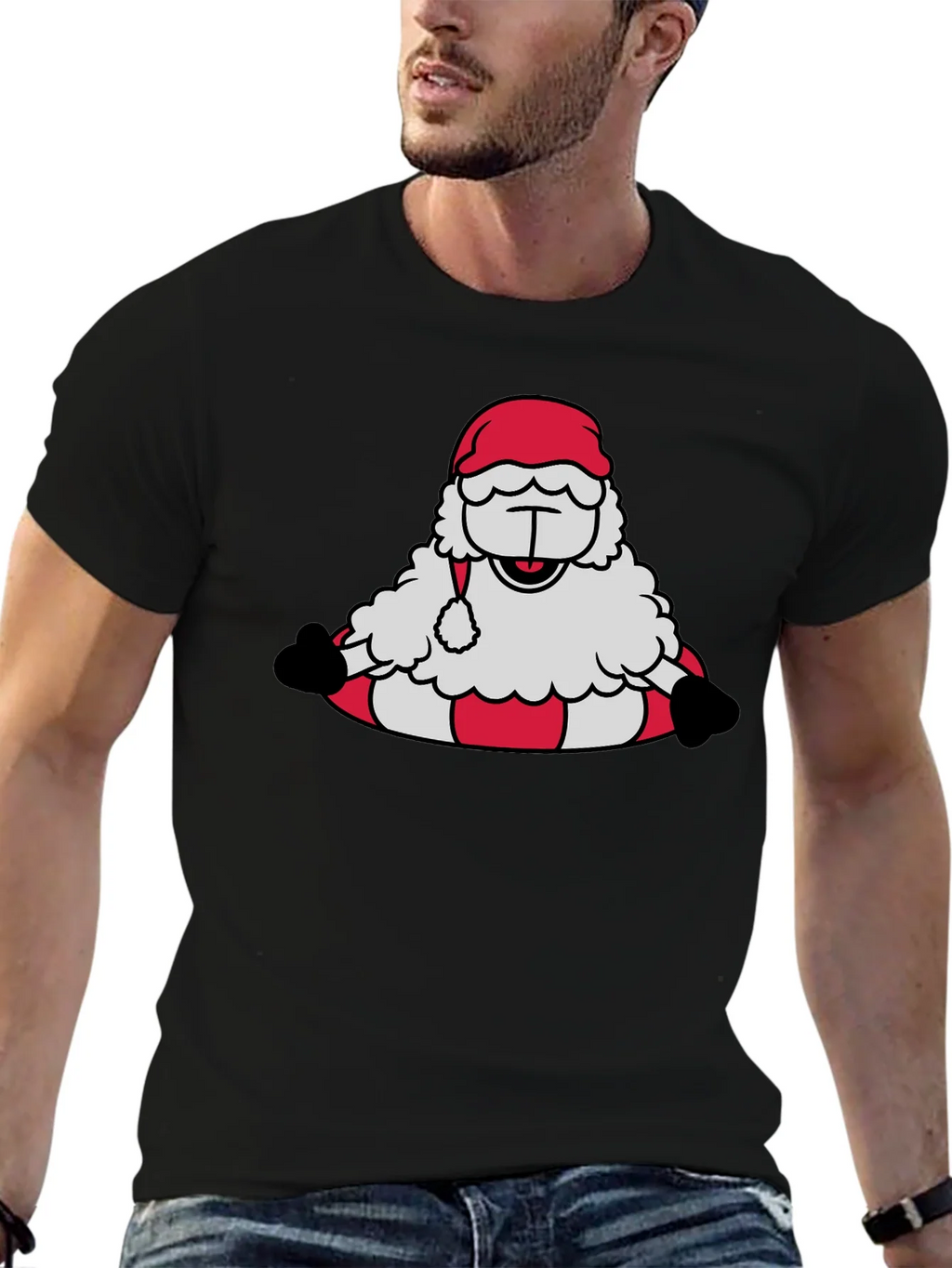 Santa Sheep Graphic Tee - Holiday T-Shirt product image 3
