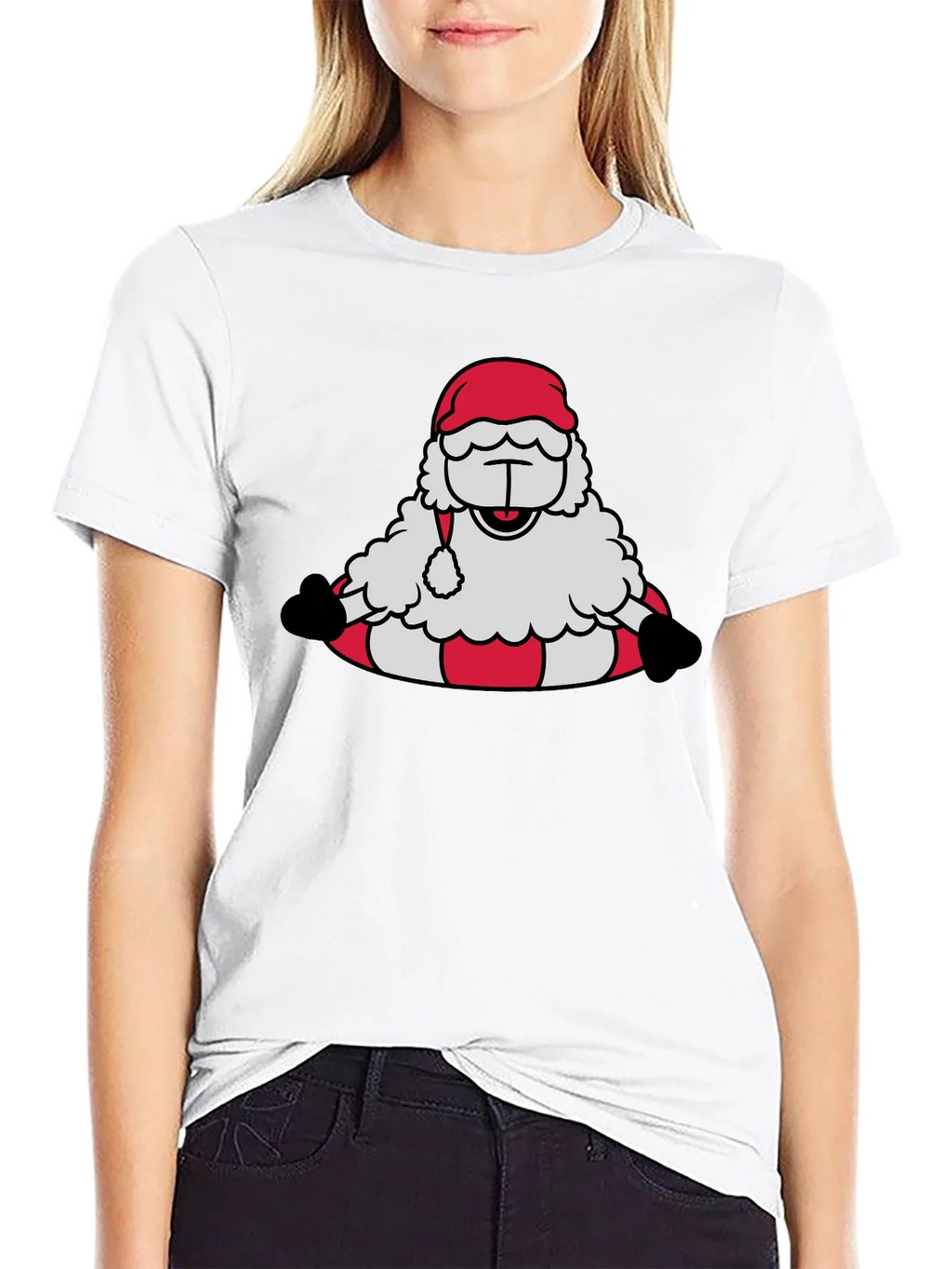 Santa Sheep Graphic Tee - Holiday T-Shirt product image 4