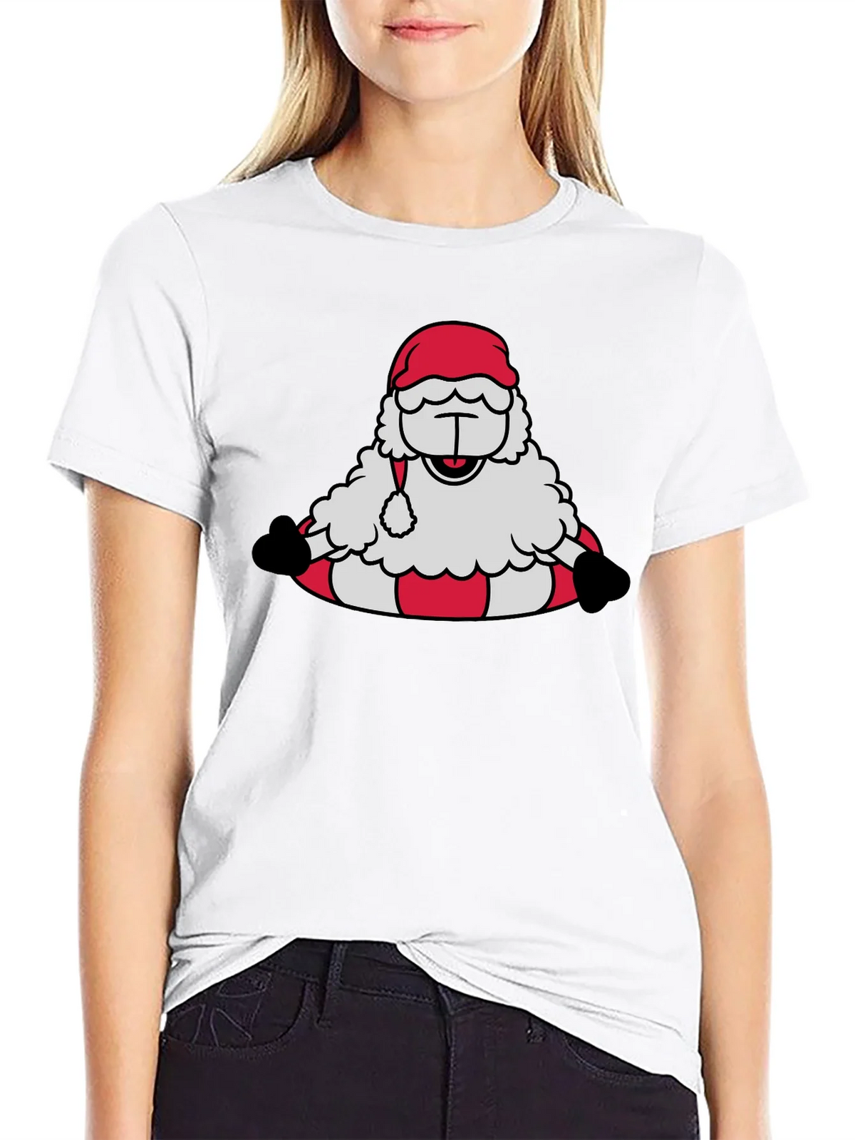 Santa Sheep Graphic Tee - Holiday T-Shirt product image 4