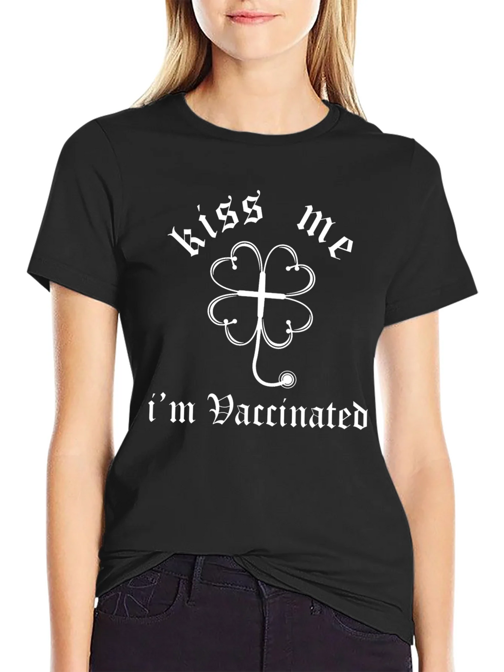 Kiss Me Im Vaccinated St. Patricks Day T-Shirt product image 2