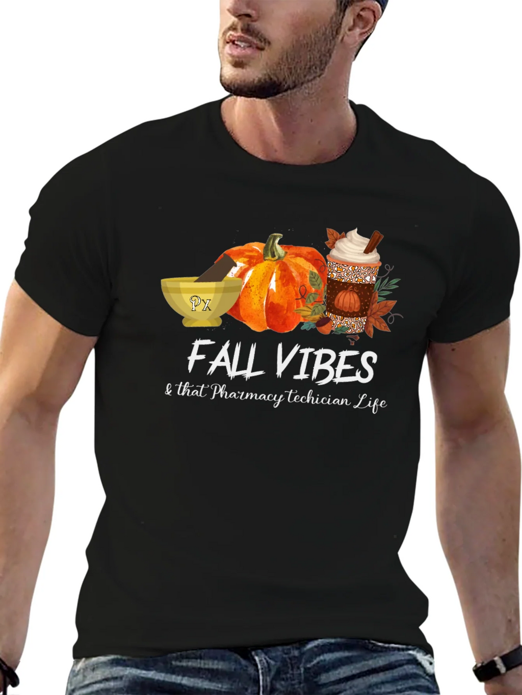 Fall Vibes Pharmacy Tech T-Shirt product image 6