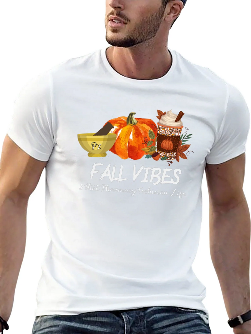 Fall Vibes Pharmacy Tech T-Shirt product image 12