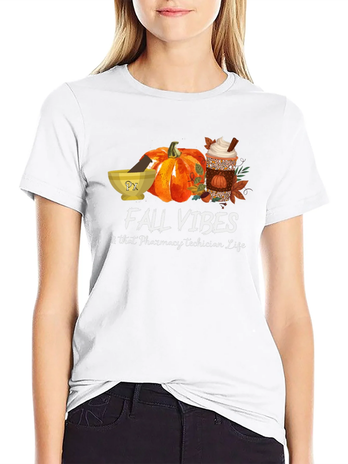 Fall Vibes Pharmacy Tech T-Shirt product image 8