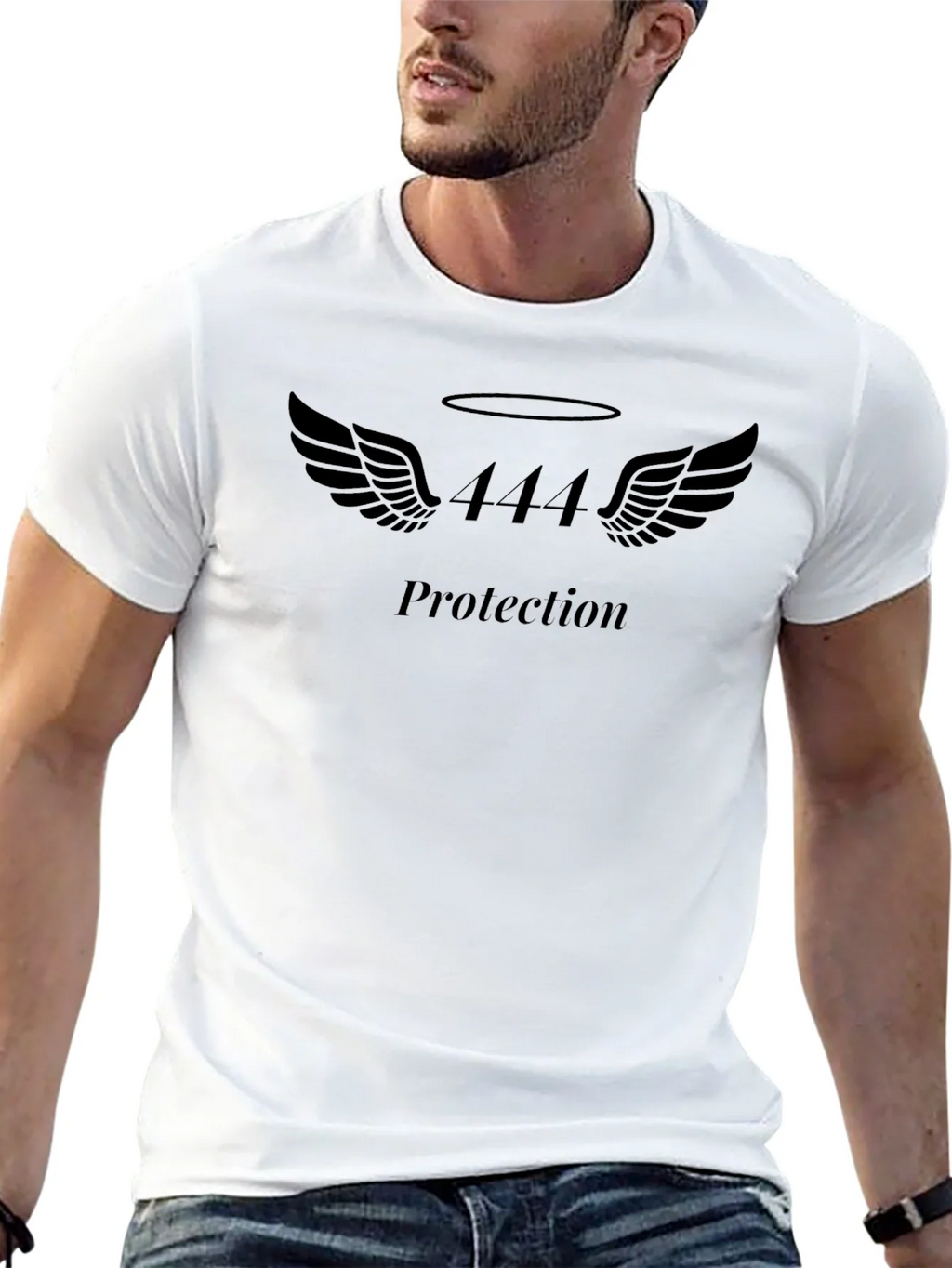 444 Angel Number Protection Graphic Tee product image 12