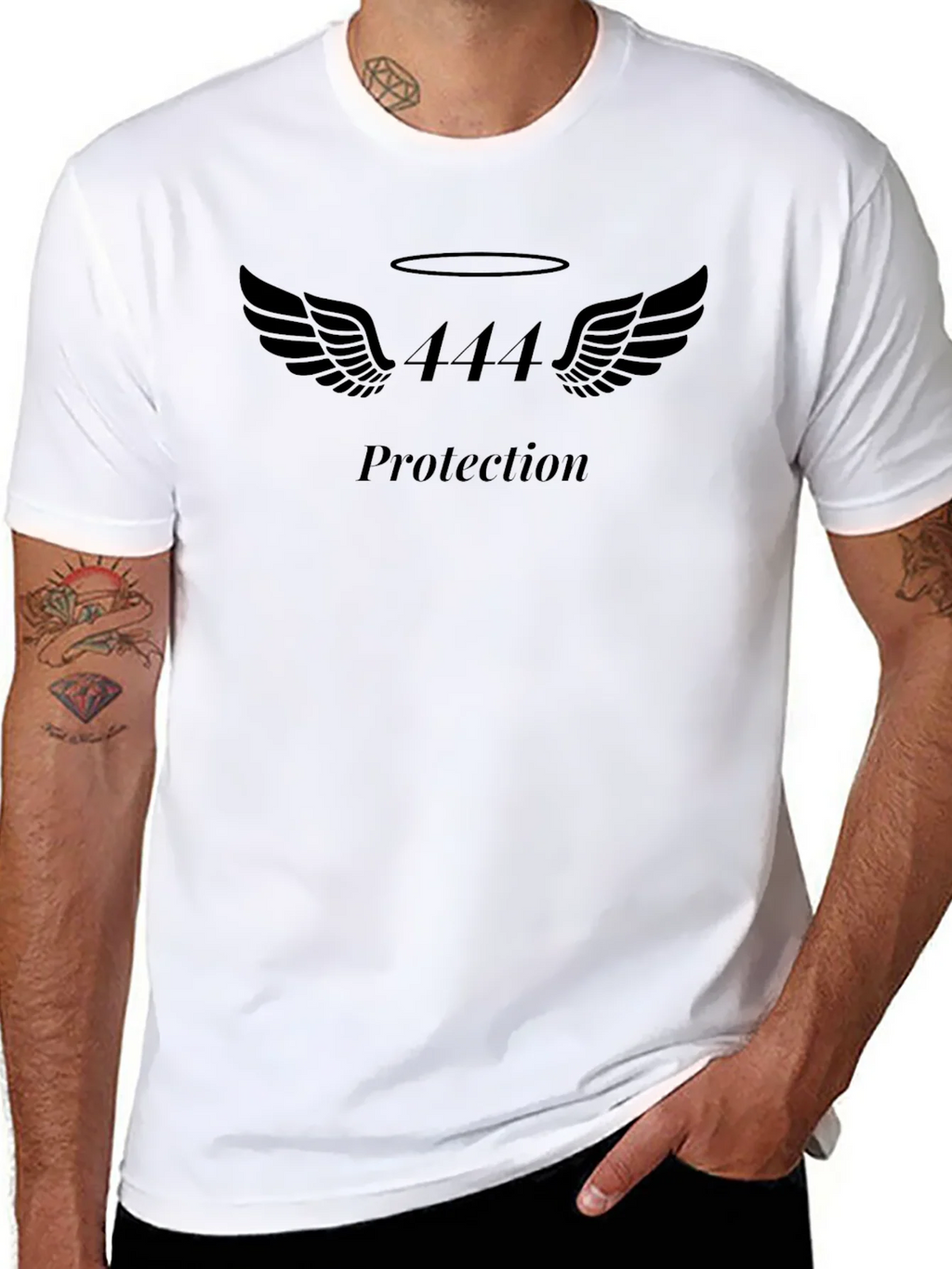 444 Angel Number Protection Graphic Tee product image 7