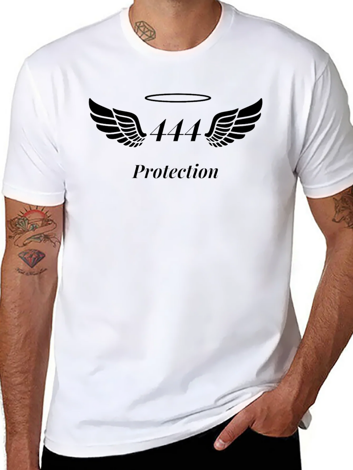 444 Angel Number Protection Graphic Tee product image 7