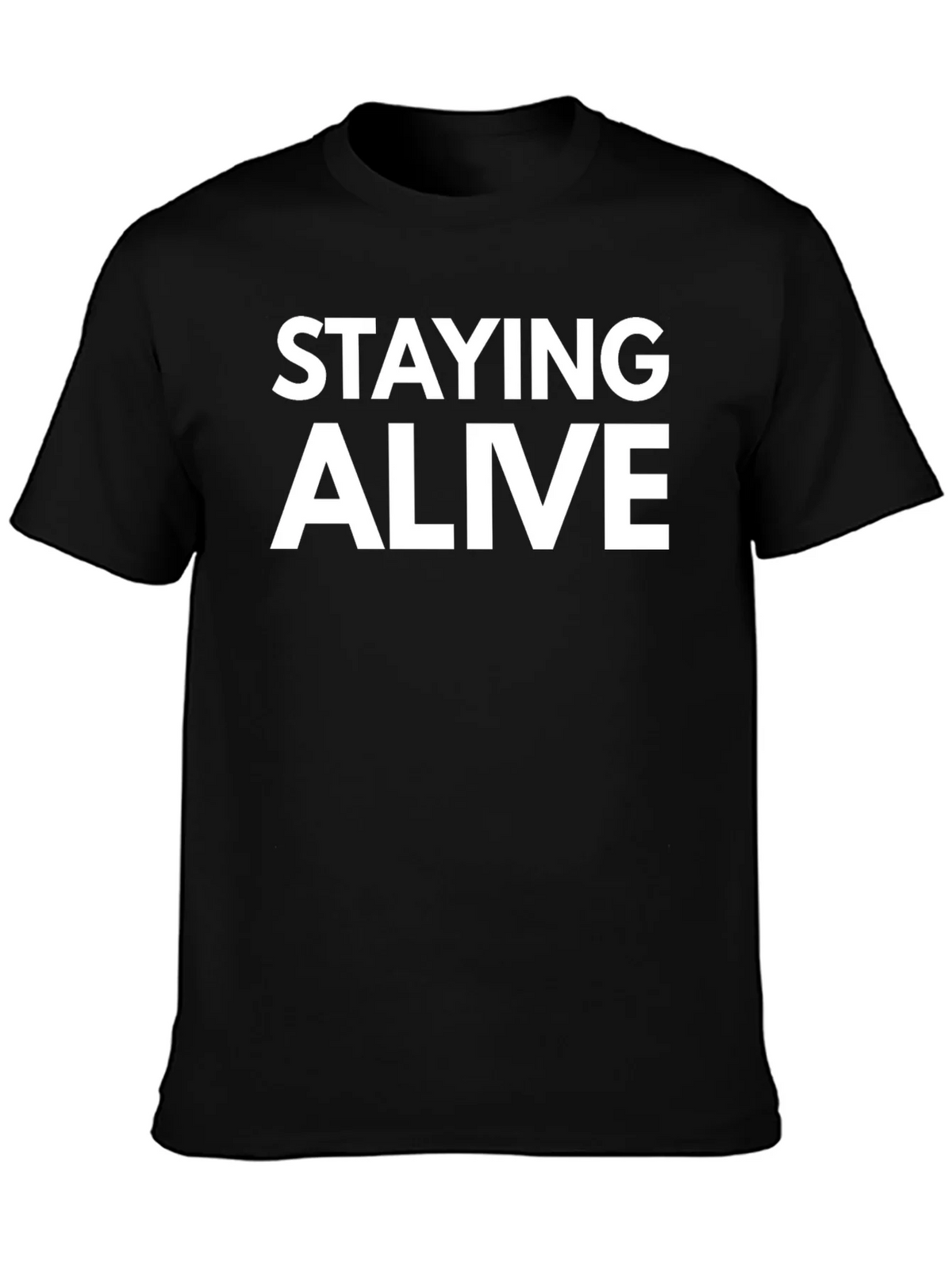 Staying Alive Graphic Tee - Black Cotton T-Shirt product image 3