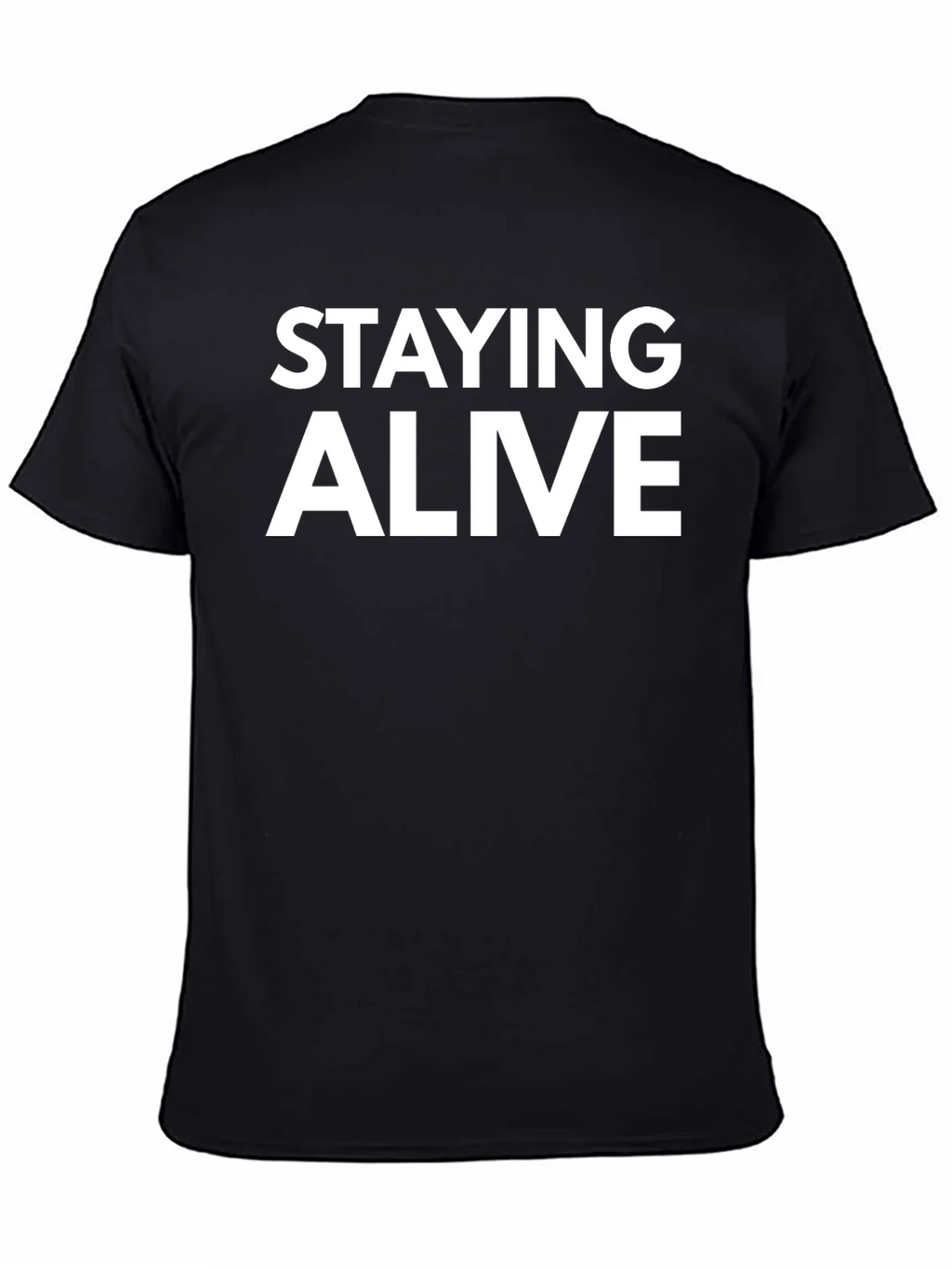 Staying Alive Graphic Tee - Black Cotton T-Shirt product image 4