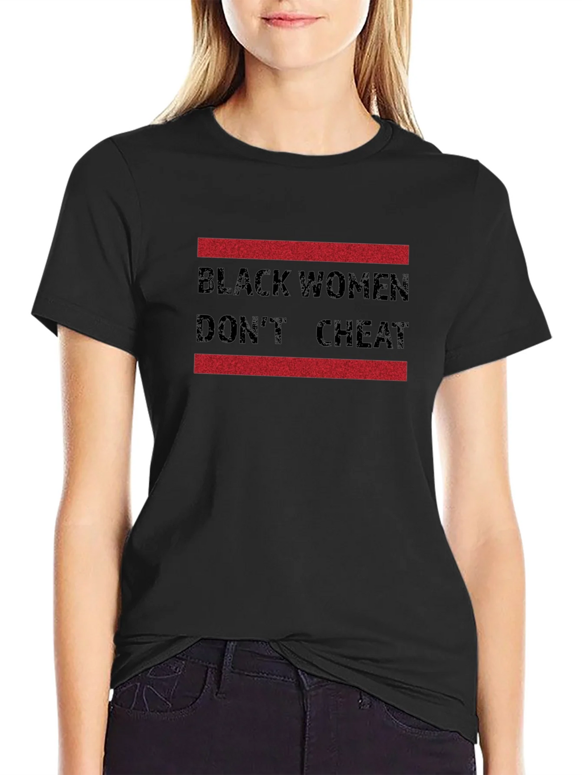 Black Women Dont Cheat Graphic Tee product image 2