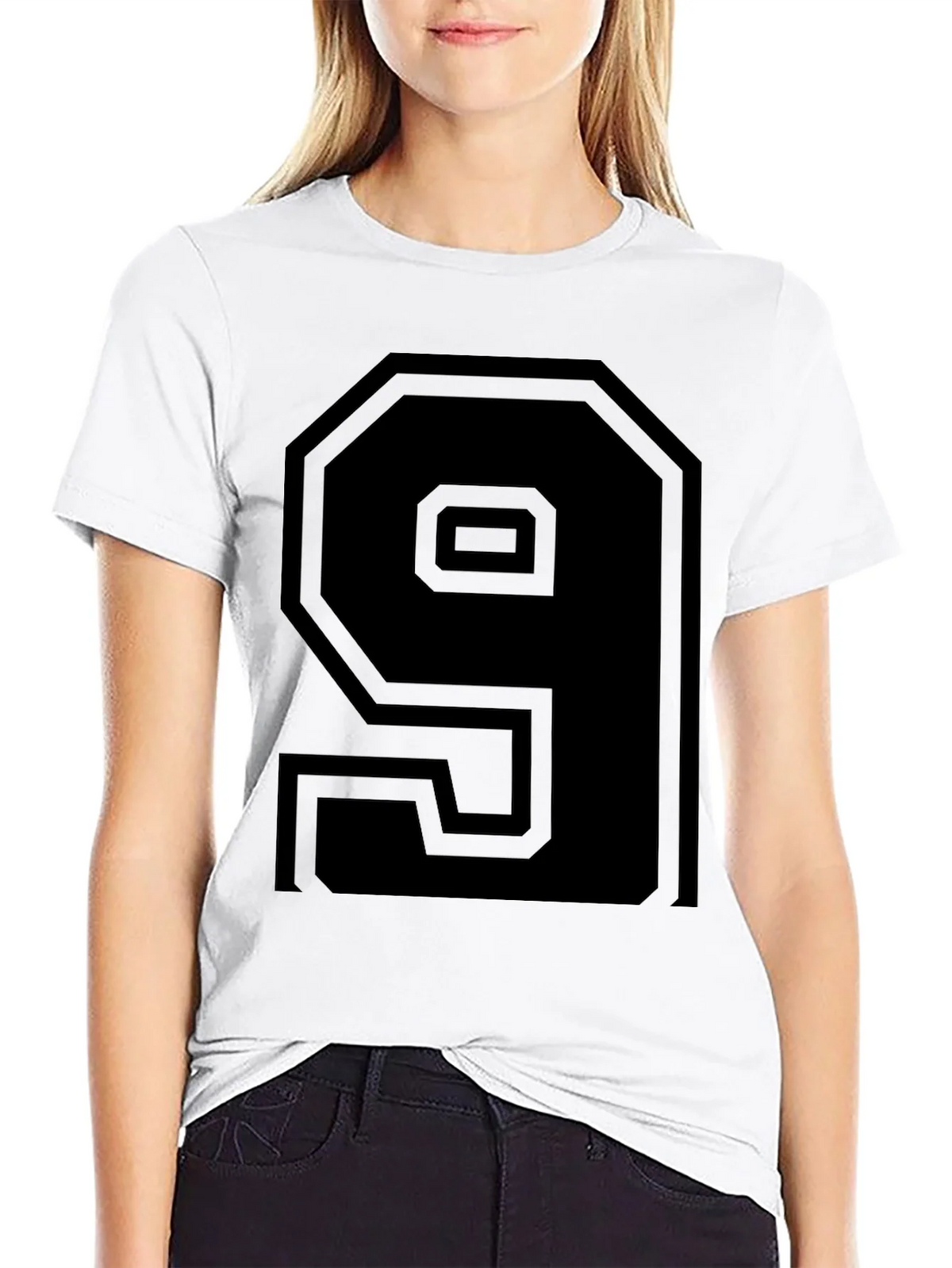Mens Black Number 9 Graphic Tee Shirt product image 8