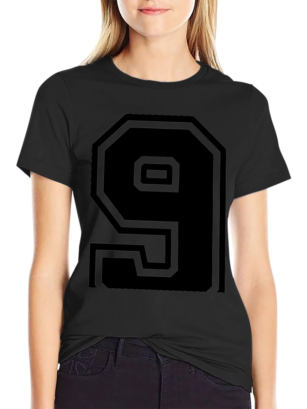 Mens Black Number 9 Graphic Tee Shirt product image 2