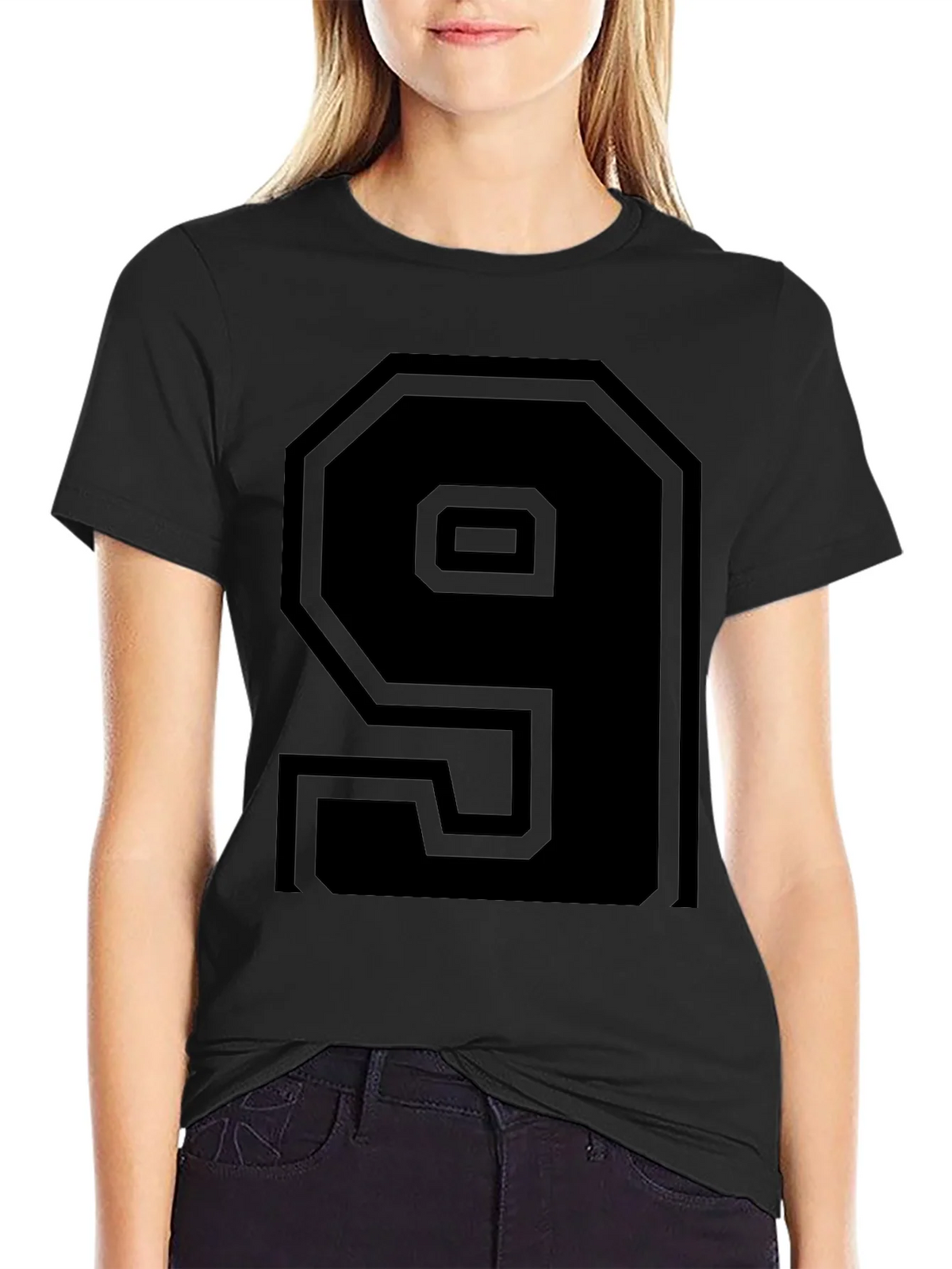 Mens Black Number 9 Graphic Tee Shirt product image 2
