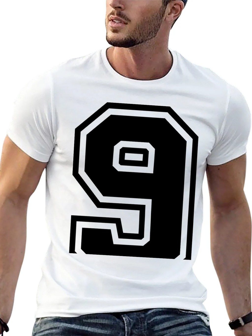 Mens Black Number 9 Graphic Tee Shirt product image 12