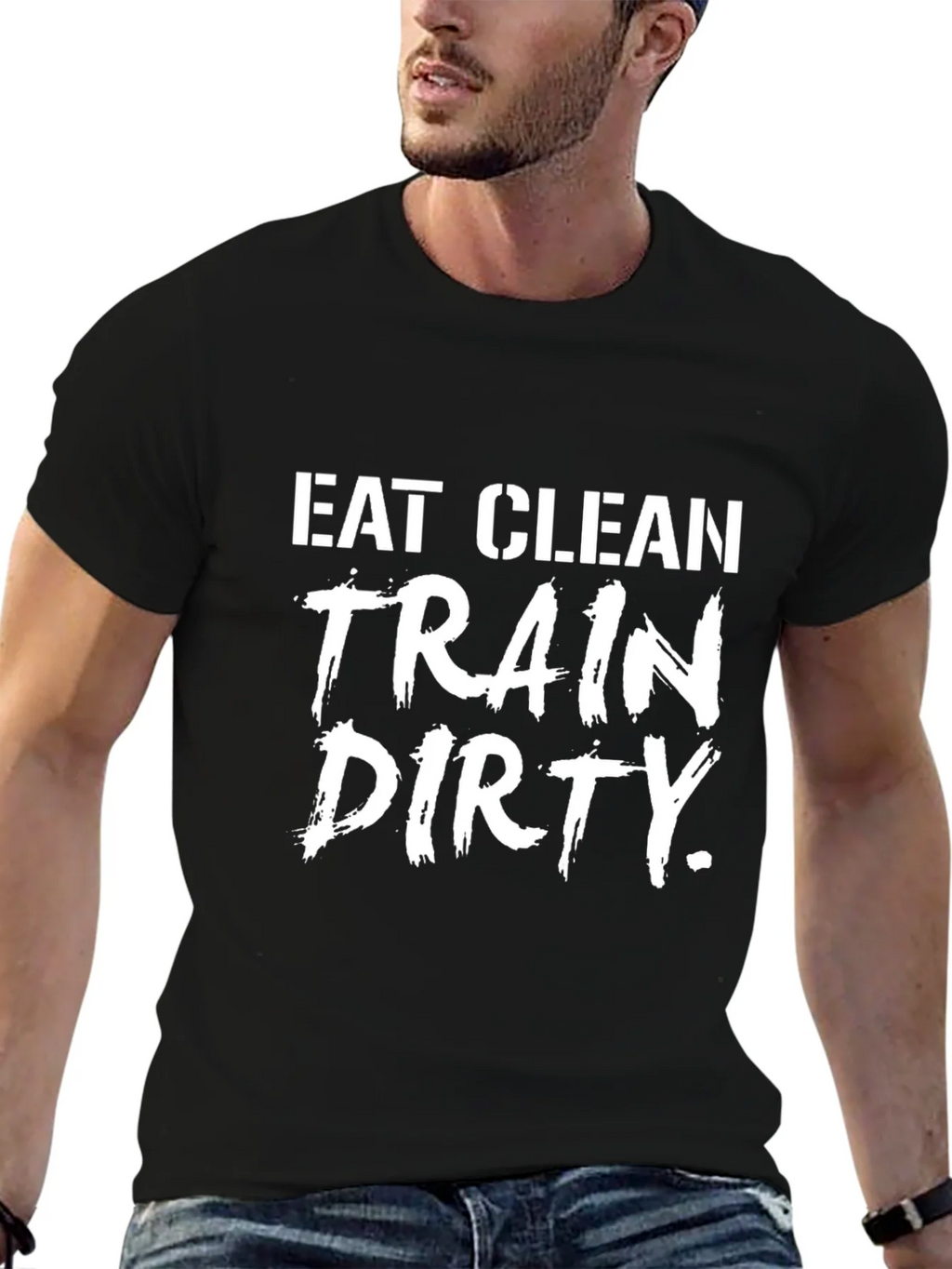 Eat Clean Train Dirty Graphic T-Shirt - Fitness Apparel product image 6