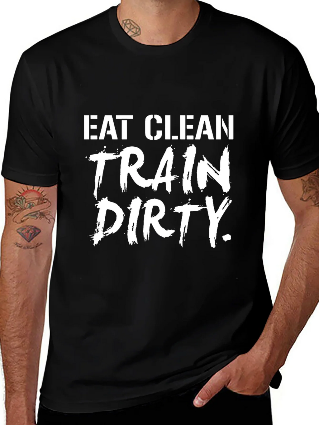 Eat Clean Train Dirty Graphic T-Shirt - Fitness Apparel product image 1
