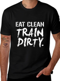 Eat Clean Train Dirty Graphic T-Shirt - Fitness Apparel product image 1