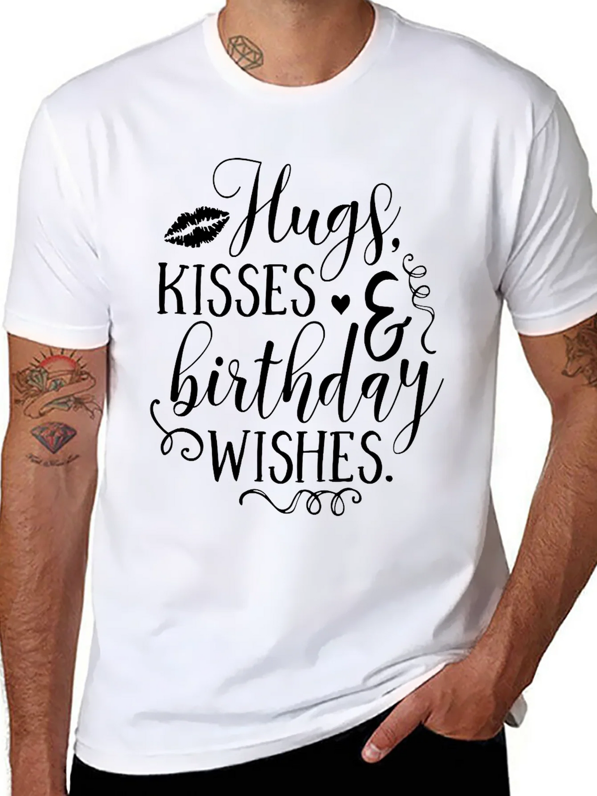Hugs Kisses & Birthday Wishes Black T-Shirt product image 7
