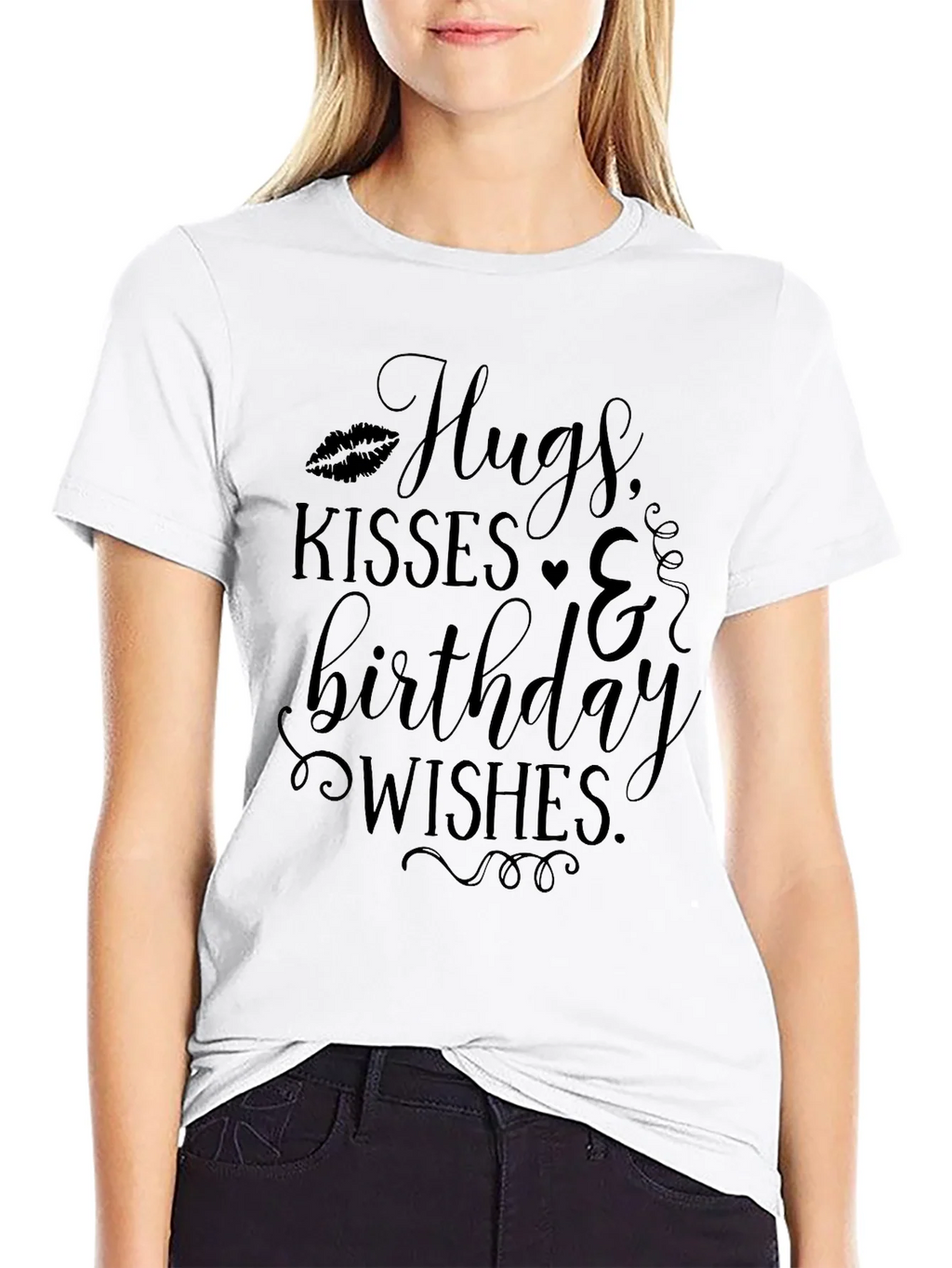Hugs Kisses & Birthday Wishes Black T-Shirt product image 8