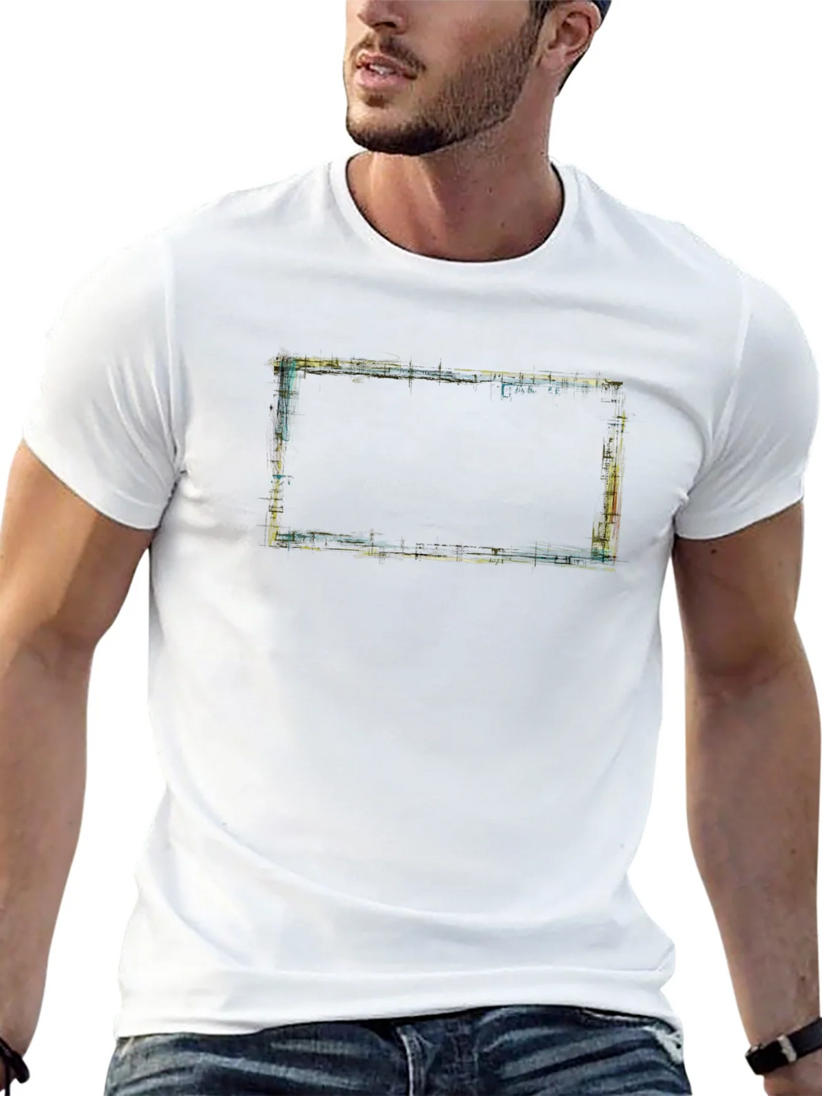 Abstract Framed Graphic Tee - Modern Artistic Design product image 11