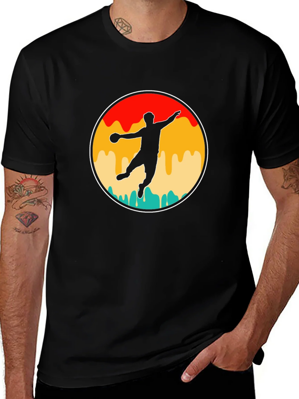 Retro Handball Player T-Shirt product image 1