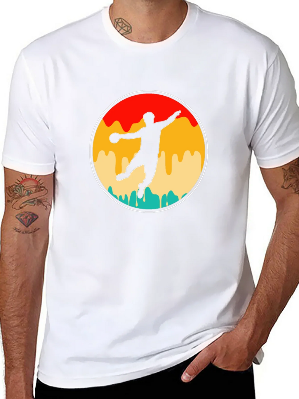 Retro Handball Player T-Shirt product image 6
