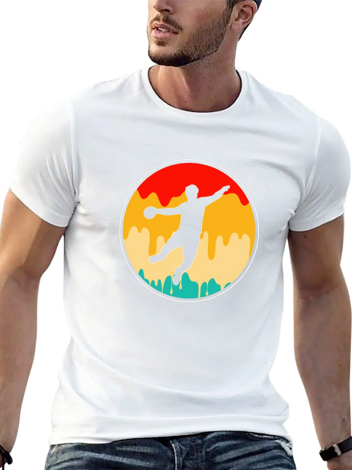 Retro Handball Player T-Shirt product image 11