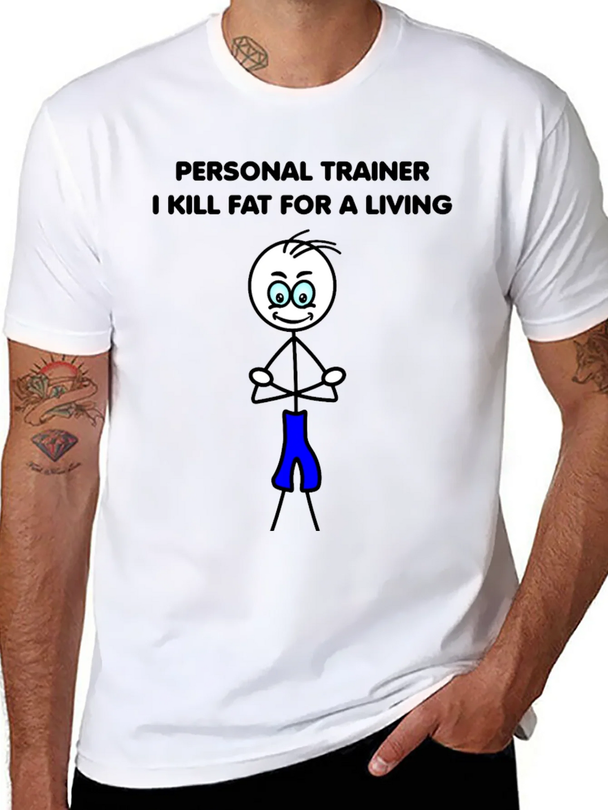 Personal Trainer Stick Figure Graphic T-Shirt product image 7