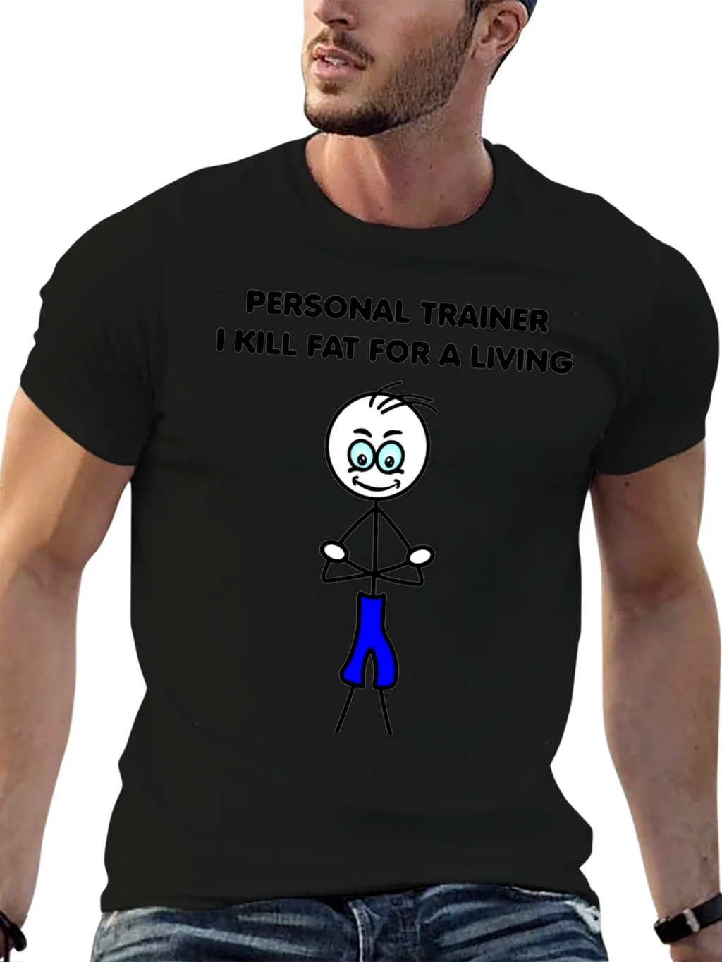 Personal Trainer Stick Figure Graphic T-Shirt product image 6