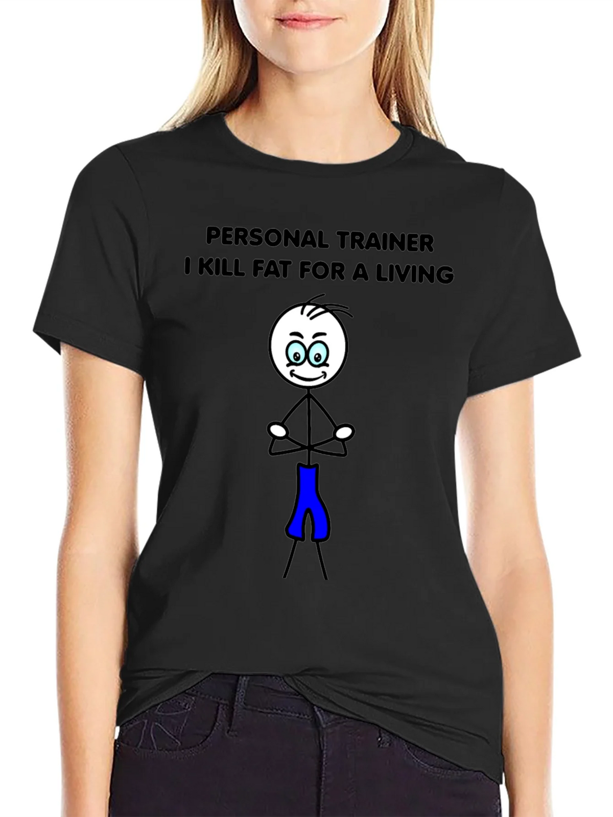 Personal Trainer Stick Figure Graphic T-Shirt product image 2