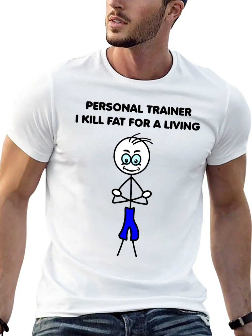 Personal Trainer Stick Figure Graphic T-Shirt product image 12
