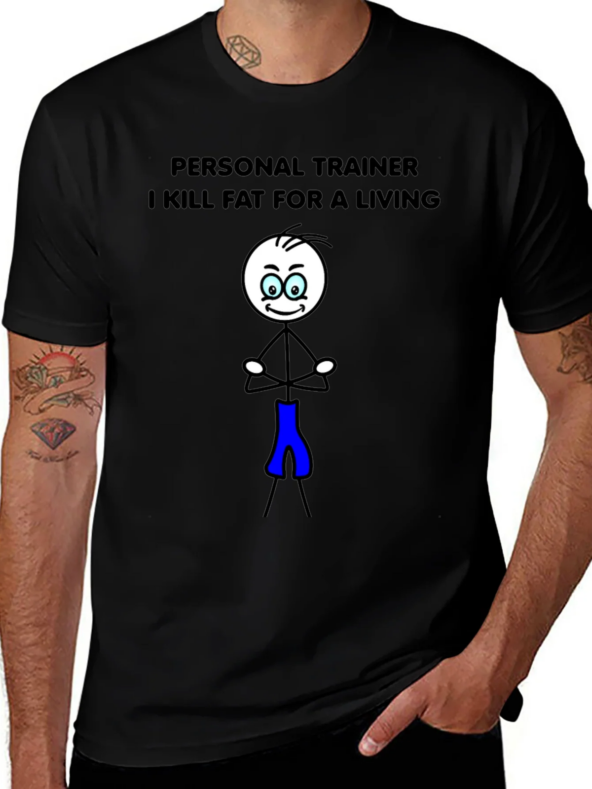 Personal Trainer Stick Figure Graphic T-Shirt product image 1