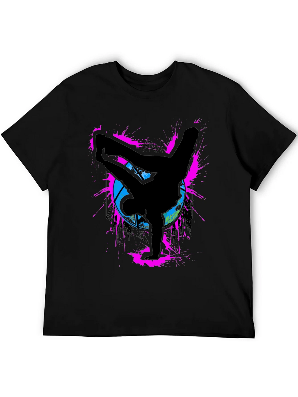 Breakdancer Graphic Tee - Retro Style Black T-Shirt product image 5