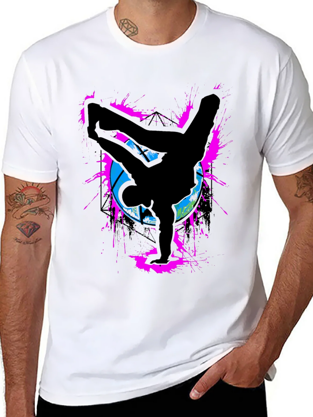 Breakdancer Graphic Tee - Retro Style Black T-Shirt product image 7
