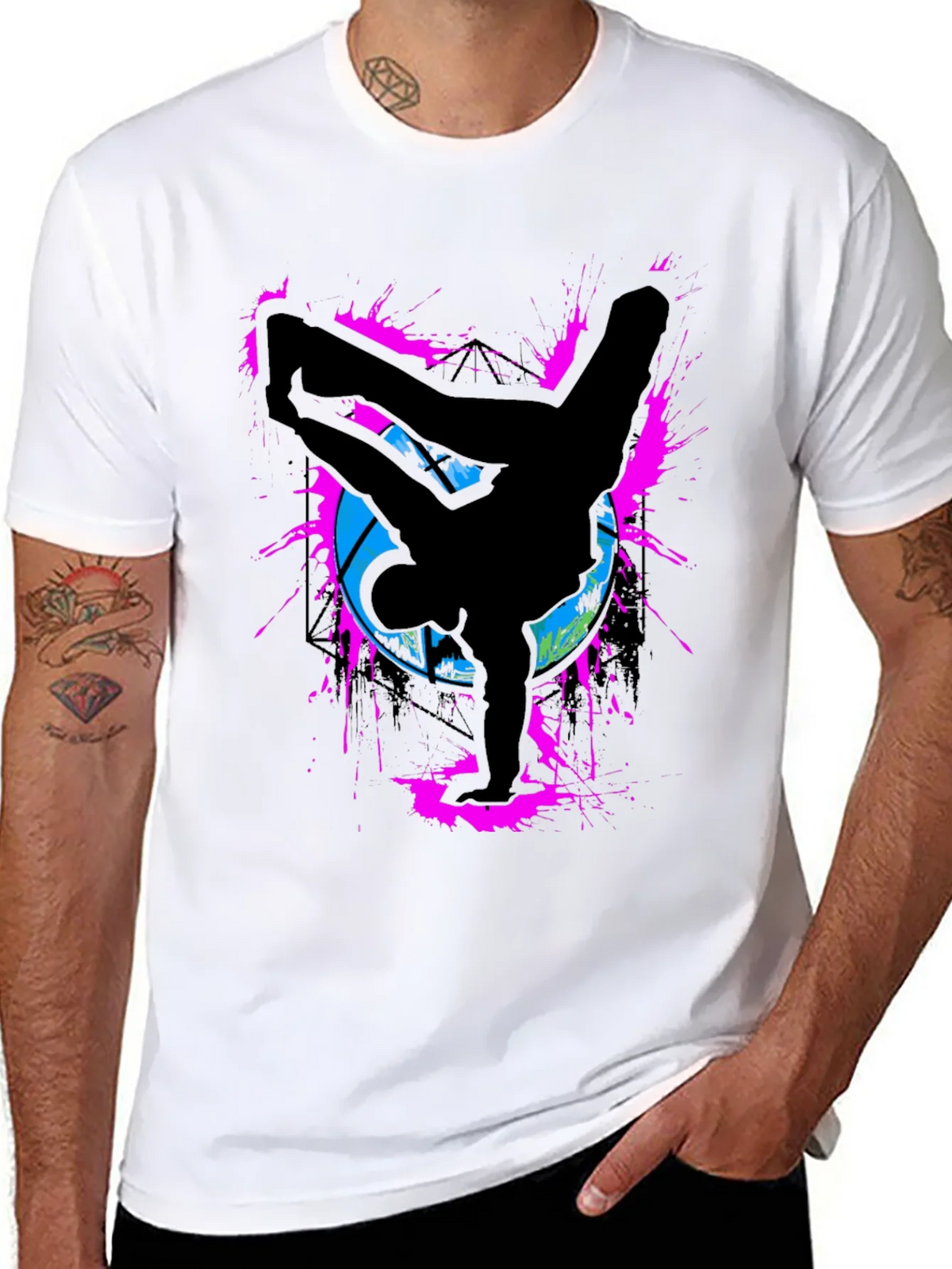 Breakdancer Graphic Tee - Retro Style Black T-Shirt product image 7