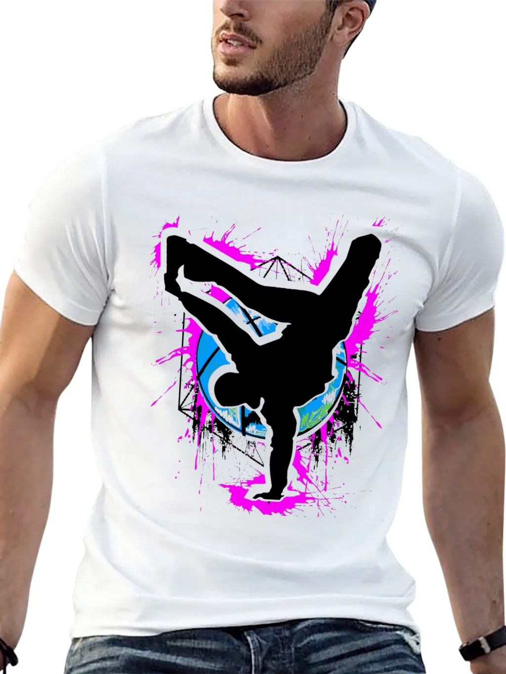 Breakdancer Graphic Tee - Retro Style Black T-Shirt product image 12