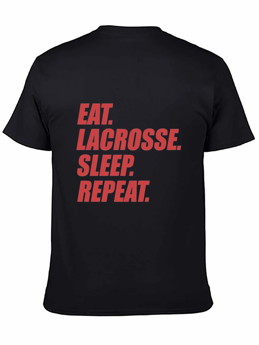 Eat Lacrosse Sleep Repeat Black Graphic Tee product image 4