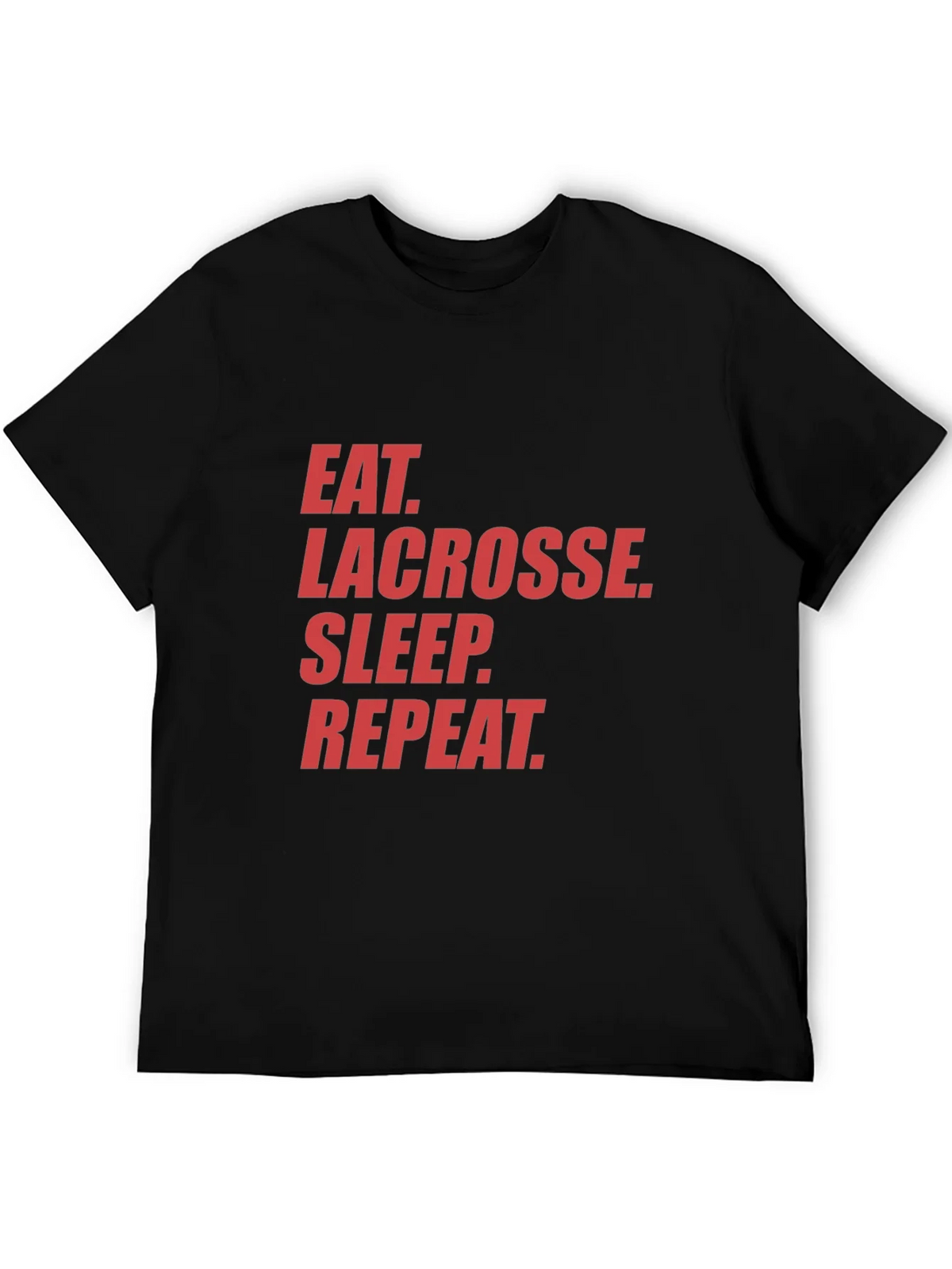Eat Lacrosse Sleep Repeat Black Graphic Tee product image 5
