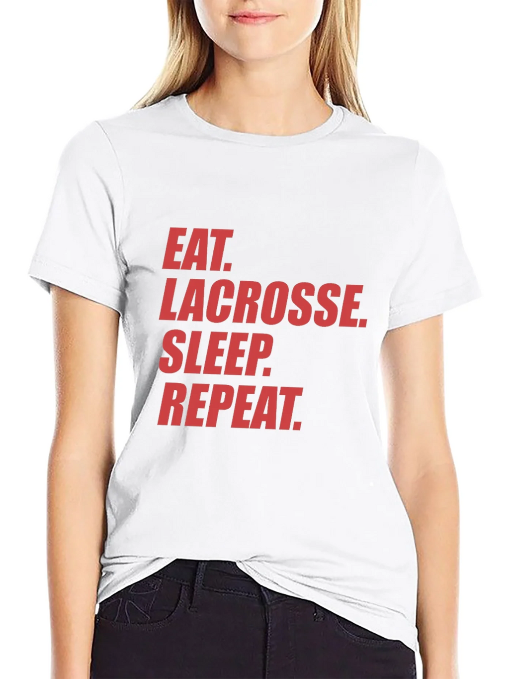 Eat Lacrosse Sleep Repeat Black Graphic Tee product image 8