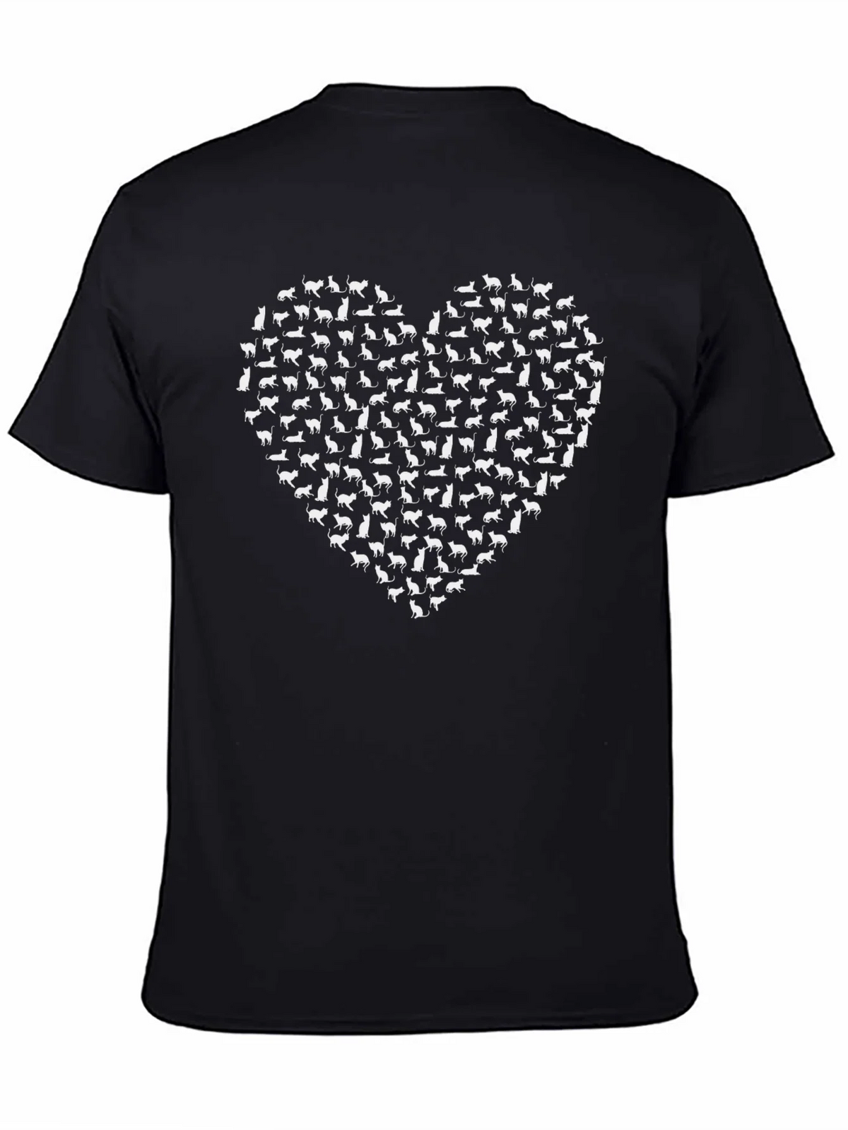 Cat Lovers Heart T-Shirt - Black Cotton Tee product image 4