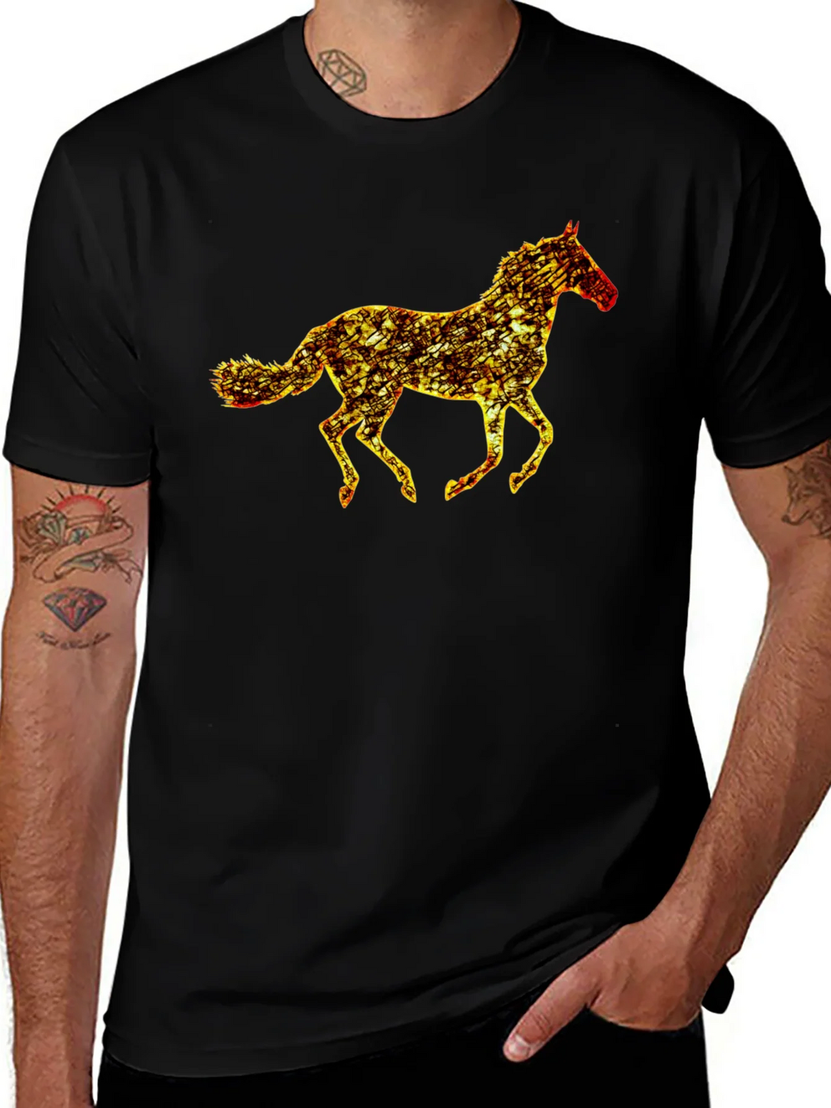 Black Horse Graphic Tee - Mens Casual T-Shirt product image 1