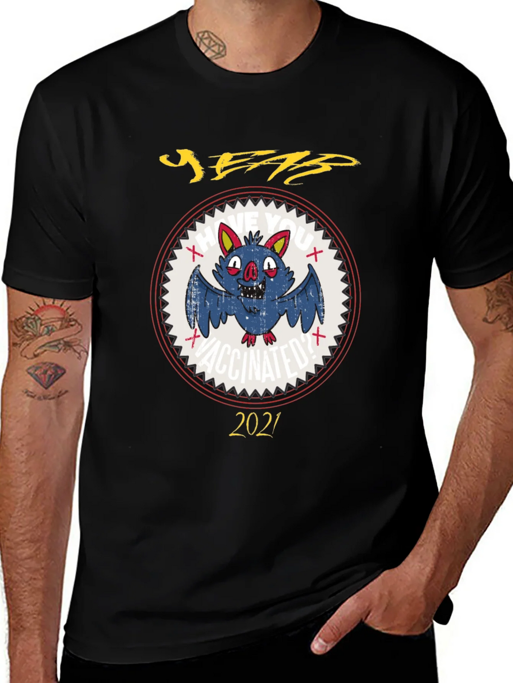 Vaccinated Bat 2021 Graphic Tee product image 1